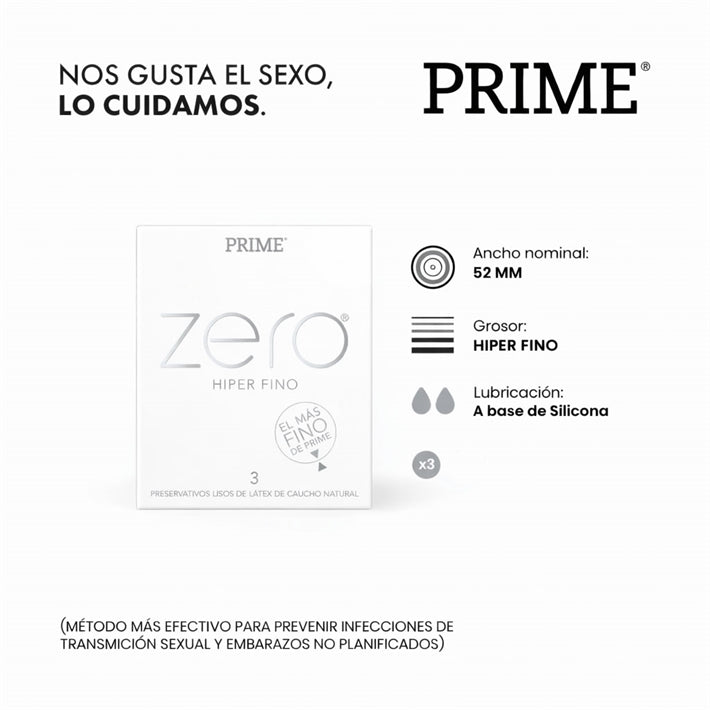 Preservativos Prime Zero Hiper Fino